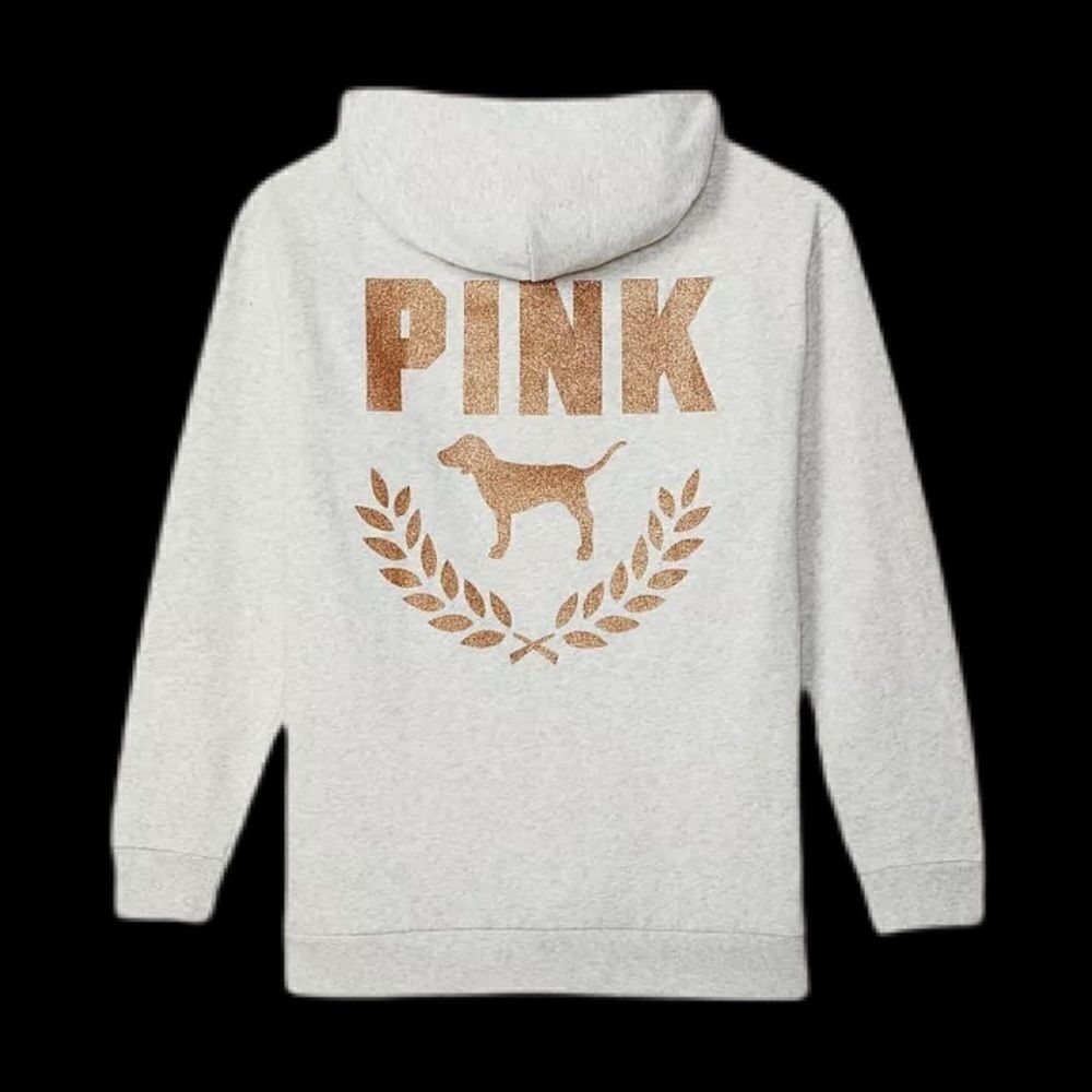 -Victoria’s Secret Pink Everyday Lounge Shine fleece Campus Pullover Hoodie